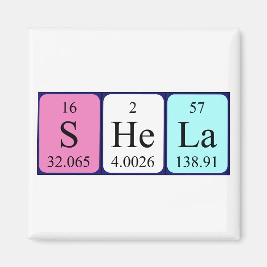 Shela periodieke table name magnet (Voorkant)