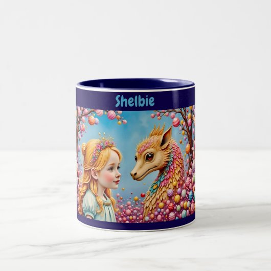 SHELBIE ~ Meisje en Baby Dragon ~ Mok (Center)