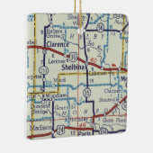 Shelbina MO kaart Keramisch Ornament (Rechts)