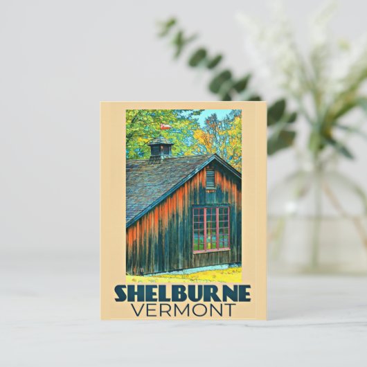 Shelburne, Vermont vintage-poster Briefkaart (Staand voorkant)