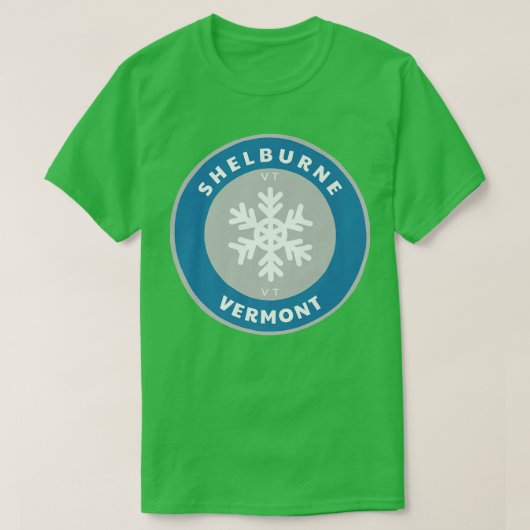 Shelburne Vermont VT Winter Snowflake Badge S T-shirt (Design voorkant)