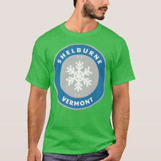 Shelburne Vermont VT Winter Snowflake Badge S T-shirt