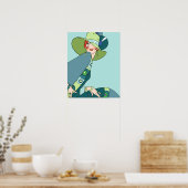 Shelby, 1920s Lady in Aqua and Teal Poster (Keuken)