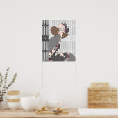 Shelby, 1920s Lady in Grey and Roos Poster (Keuken)