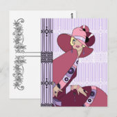 Shelby, 1920s Lady in Lavender and Wine Briefkaart (Voorkant / Achterkant)