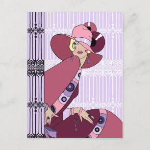 Shelby, 1920s Lady in Lavender and Wine Briefkaart