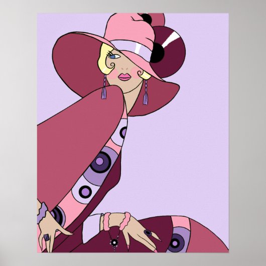 Shelby, 1920s Lady in Lavender and Wine Poster (Voorkant)