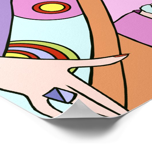 Shelby, 1920s Lady in Lila en Lavender Poster (Hoek)