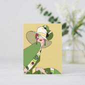 Shelby, 1920s Lady in Yellow and Olive Briefkaart (Staand voorkant)