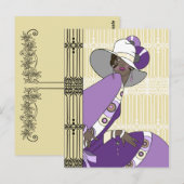 Shelby, 1930 Lady in Cream en Paars Briefkaart (Voorkant / Achterkant)