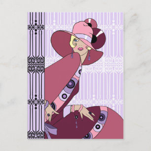 Shelby, 1930 Lady in Lavender and Wine Briefkaart