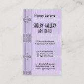 Shelby, 1930 Lady in Lavender and Wine Visitekaartje (Achterkant)