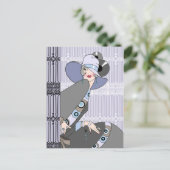 Shelby, 1930 Lady in Mauve en Grey Briefkaart (Staand voorkant)