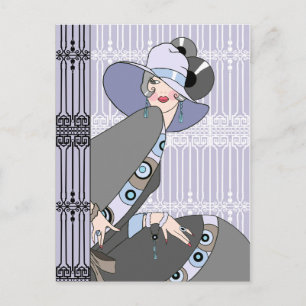 Shelby, 1930 Lady in Mauve en Grey Briefkaart