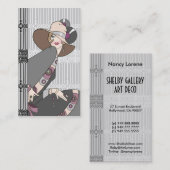 Shelby, 1930s Lady in Grey and Roos Visitekaartje (Voorkant / Achterkant)