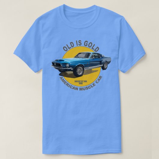 Shelby 500 American Muscle 60s 70s Old is Gold T-shirt (Design voorkant)