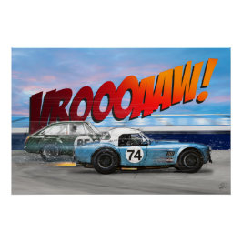 Shelby Cobra vs MGB GT Competition Perfect Poster