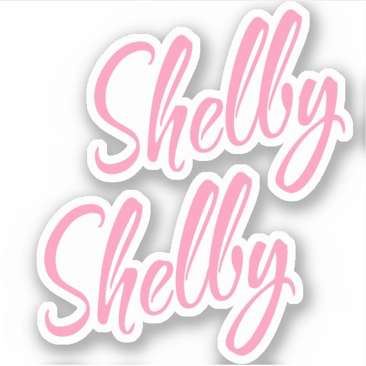 Shelby decoratieve naam in roze x2 Sticker (Voorkant)