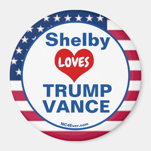 Shelby HOUDT VAN TRUMP VANCE patriottisch Magneet (Voorkant)