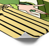 Shelby, jaren 20 Art Deco Lady in Geel en Olive Poster (Hoek)