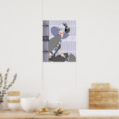 Shelby, jaren 20 Art Deco Lady in Mauve en Grey Poster (Keuken)