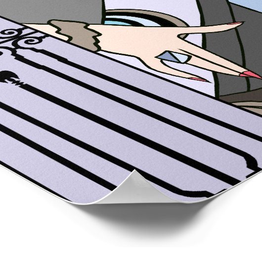 Shelby, jaren 20 Art Deco Lady in Mauve en Grey Poster (Hoek)