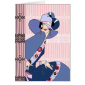 Shelby, jaren 20 Art Deco Lady in Roze en Blauw (Voorkant)