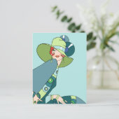 Shelby, Lady in Aqua, 1920 en Blauwgroen Briefkaart (Staand voorkant)
