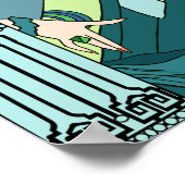 Shelby, Lady in Aqua, 1930 en Blauwgroen Poster (Hoek)