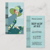 Shelby, Lady in Aqua, 1930 en Blauwgroen Visitekaartje (Voorkant / Achterkant)