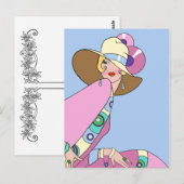 Shelby, Lady in Blue and Pink uit 1920 Briefkaart (Voorkant / Achterkant)