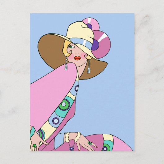 Shelby, Lady in Blue and Pink uit 1920 Briefkaart (Voorkant)