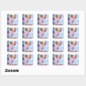 Shelby, Lady in Blue and Pink uit 1920 Vierkante Sticker (Vel)