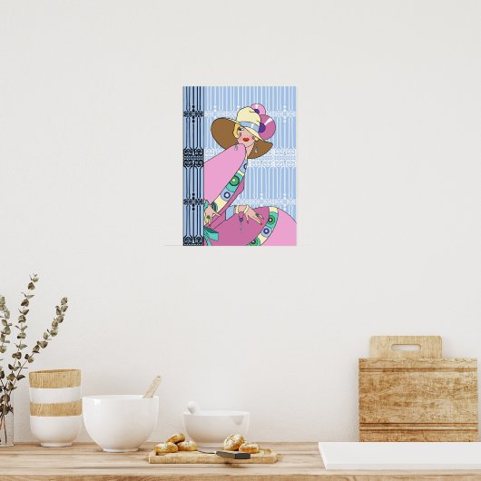 Shelby, Lady in Blue and Pink uit 1930 Poster (Keuken)