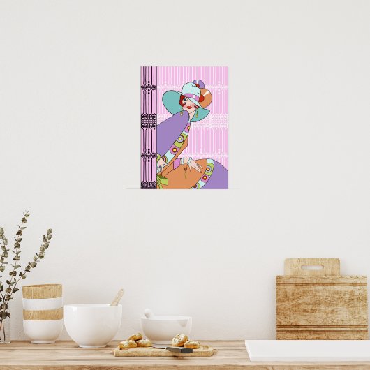 Shelby, Lady in Lila en Lavender uit de jaren dert Poster (Keuken)