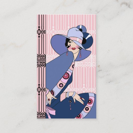Shelby, Lady in Pink and Blue uit 1930 Visitekaartje (Voorkant)
