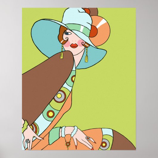 Shelby, Lady uit 1920 in Kiwi en Brown Poster (Voorkant)