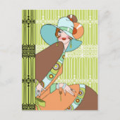 Shelby, Lady uit 1930 in Kiwi en Brown Briefkaart (Voorkant)