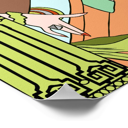 Shelby, Lady uit 1930 in Kiwi en Brown Poster (Hoek)