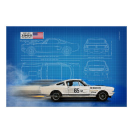 Shelby Mustang 350GT Blueprint Perfect Poster