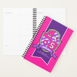 Shelby name: knight shield initiaal S roze Planner