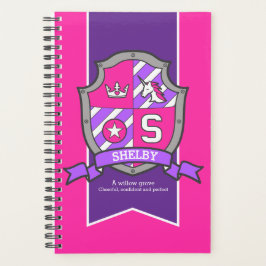 Shelby name: knight shield initiaal S roze Planner