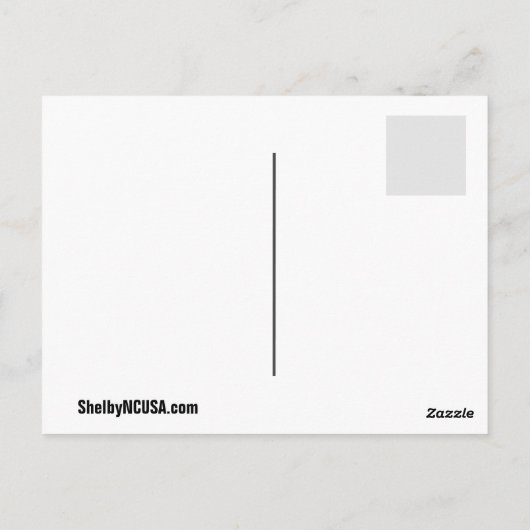 Shelby NC Briefkaart (Achterkant)