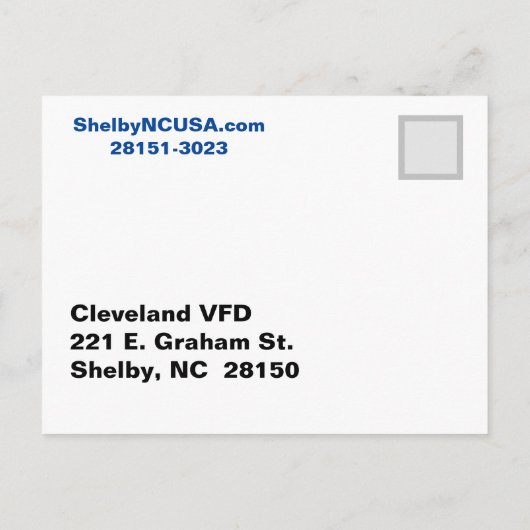 Shelby NC Historic Briefkaart (Achterkant)