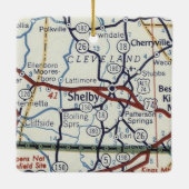 Shelby NC  Map Keramisch Ornament (Achterkant)