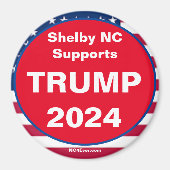 Shelby NC ondersteunt TRUMP 2024 Patriottische mag Magneet (Voorkant)
