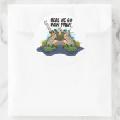 Shelby The Swamp Man - Hier gaan we Paw Paw Ronde Sticker (Tas)
