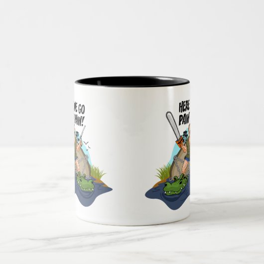 Shelby The Swamp Man - Hier gaan we Paw Paw Tweekleurige Koffiemok (Center)