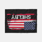 Shelby Vlag Amerika Fleece Deken (Voorkant (Horizontaal))