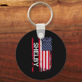 Shelby Vlag Amerika Sleutelhanger (Voorkant)